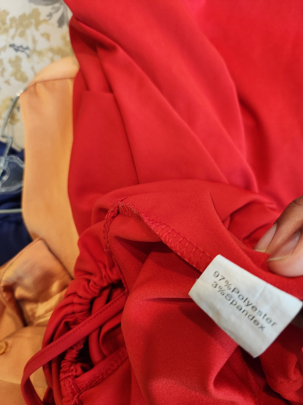 Red Off-Shoulder Ruffle Jumpsuit - Picture 9 of 9